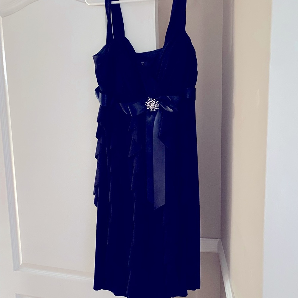Midnight, blue mid length dress by dress barn, collections size 14 women